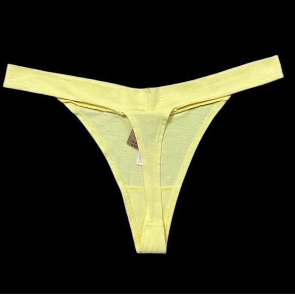 Victorias Secret Pink Set of 4 Soft Cotton Thong Panty Gray Green Yellow XXL - Picture 5 of 8